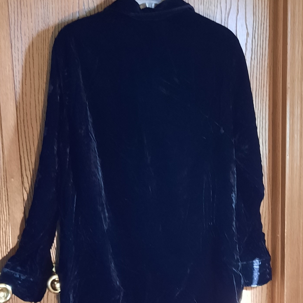 Vintage Basic Editions Black "Crushed Velvet" Women's Top size Large - Picture 6 of 12